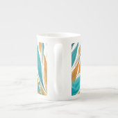 Türkis und Rost Fall Wasserfarben handbemalt Porzellantasse (Rückseite)