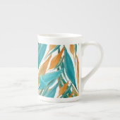 Türkis und Rost Fall Wasserfarben handbemalt Porzellantasse (Rechts)