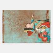 Türkis und Rostkönigin des Herzens Geschenkpapier Set (Vorderseite 2)