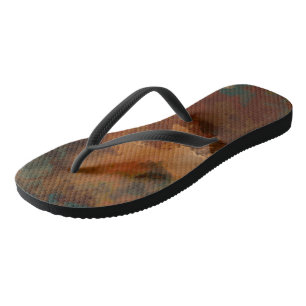 Türkis- und Rostmarmor Abstrakt Badesandalen