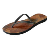 Türkis- und Rostmarmor Abstrakt Badesandalen (Schrägansicht)