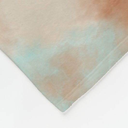 Türkis- und Rostmarmor Abstrakt Fleecedecke (Ecke)