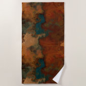 Türkis- und Rostmarmor abstrakt Strandtuch (Vorderseite)