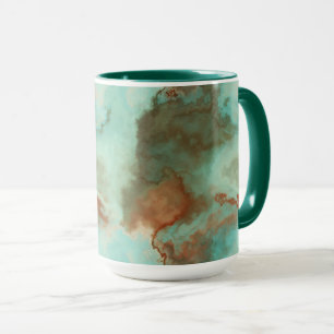 Türkis- und Rostmarmor Abstrakt Tasse
