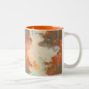 Türkis- und Rostmarmor Abstrakt Zweifarbige Tasse