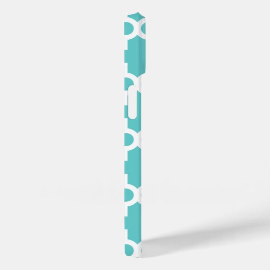 Türkis und Rot Modernes marokkanisches Monogramm Case-Mate iPhone Hülle (Rückseite / Rechts)