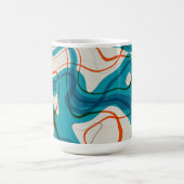 Türkis und Rot Wirbel Kaffeetasse (Mittel)