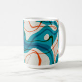 Türkis und Rot Wirbel Kaffeetasse (VorderseiteRechts)