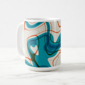 Türkis und Rot Wirbel Kaffeetasse (Vorderseite Links)