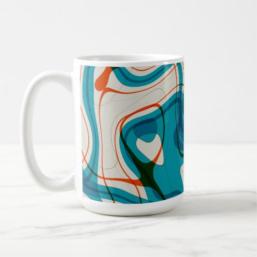 Türkis und Rot Wirbel Kaffeetasse (Links)