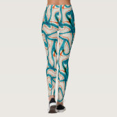 Türkis und Rot Wirbel Leggings (Rückseite)