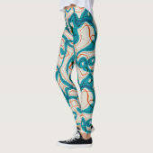 Türkis und Rot Wirbel Leggings (Links)