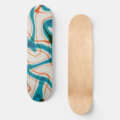Türkis und Rot Wirbel Skateboard (Vorderseite)