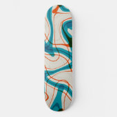 Türkis und Rot Wirbel Skateboard (Vorderseite)