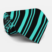 Türkis und Schwarz-diagonale gestreifte Krawatte (Gerollt)