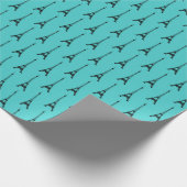 Türkis und Schwarz-Eiffel-Turm Geschenkpapier (Ecke)