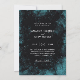 Türkis und Schwarz Einladung