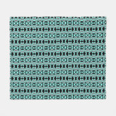 Türkis und Schwarz Einzigartiges Muster Fleecedecke (Vorderseite (Horizontal))