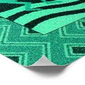 Türkis und schwarz Kokopelli Südwestwand Kunst Poster (Ecke)