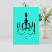 Türkis und schwarz RSVP karte (Stehend Vorderseite)