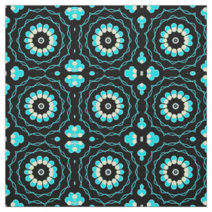 Türkis- und Schwarz-Trendy-Muster mit geometrische Stoff
