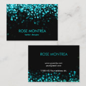 Türkis und schwarze fallende visitenkarte (Vorne/Hinten)