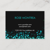 Türkis und schwarze fallende visitenkarte (Rückseite)