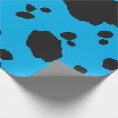 Türkis und schwarze Kuhstrümpfe - Tierdruck Geschenkpapier (Ecke)