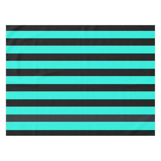Türkis und schwarzer Streifen Tischdecke (Vorderseite (Horizontal))