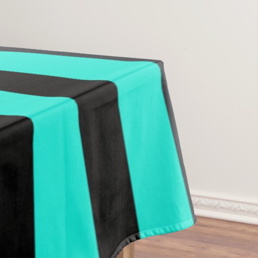 Türkis und schwarzer Streifen Tischdecke (Beispiel)