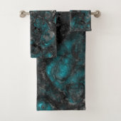 Türkis und Silber Badhandtuch Set (Insitu)