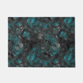 Türkis- und Silberstein abstrakt Fußmatte (Vorderseite)
