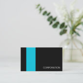 Türkis und striped schwarze moderne Visitenkarte (Stehend Vorderseite)