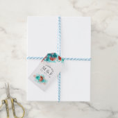 Türkis und tropisches Korallenriff bei Hochzeiten  Geschenkanhänger (Mit Garn)