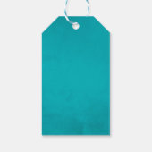 Türkis und tropisches Korallenriff bei Hochzeiten  Geschenkanhänger (Rückseite)