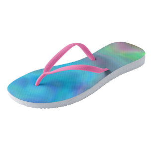 Türkis und Violett Abstrakt Badesandalen