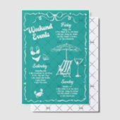Türkis und Weiß Bachelorette Wochenende Party Pergament Einladungen (Versetzt (Einladung))