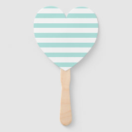 Türkis und weiß, breit, horizontal gestreift fächer