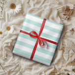 Türkis und weiß, breit, horizontal gestreift geschenkpapier<br><div class="desc">Helles türkisfarbenes und weißes breitgefächertes Papier mit Streifen</div>