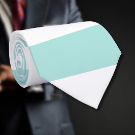 Türkis und weiß, breit, horizontal gestreift krawatte