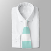 Türkis und weiß, breit, horizontal gestreift krawatte (Gebunden)