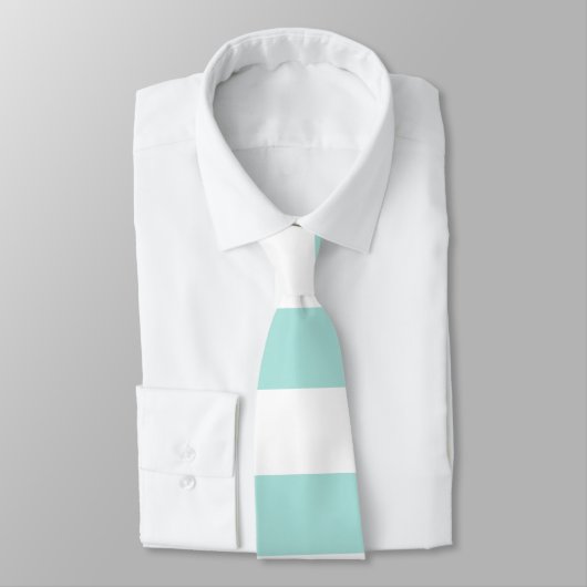 Türkis und weiß, breit, horizontal gestreift krawatte (Gebunden)