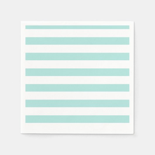 Türkis und weiß, breit, horizontal gestreift serviette (Vorderseite)