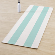 Türkis und weiß, breit, horizontal gestreift