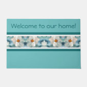 Türkis und Weiß Fußmatte (Vorderseite)