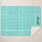 Türkis und Weiß im Gitter Sherpadecke (Vorderseite (Horizontal))