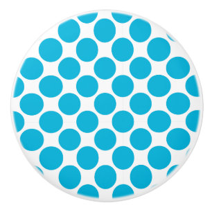 Türkis und weiß Polka dot Keramik Knoblauch Keramikknauf