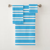 Türkis und Weiß Streifen Badhandtuch Set (Insitu)