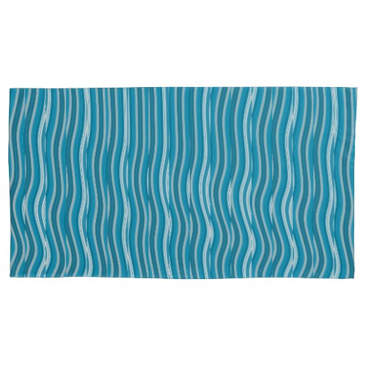 Türkis und Weiß Streifen Kissenbezug (Vorderseite-Links)