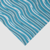 Türkis und Weiß Streifen Seidenpapier (Detail)